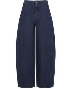 Jil Sander Denim Relaxed High Rise Jeans - Blue