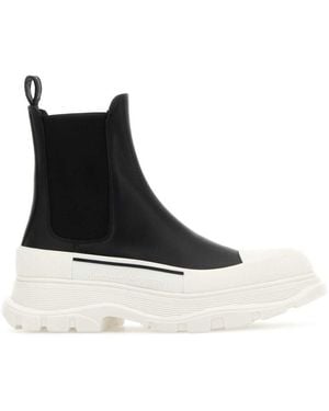 McQueen Leather Ankle Boots - Black
