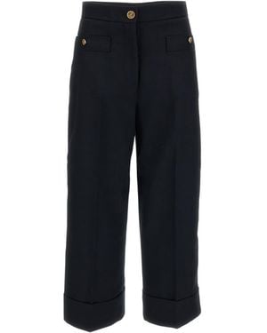 Thom Browne Tailored Hopsack Wool Straight-Leg Pants - Black