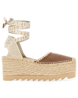 Stella McCartney Gaia Espadrille Wedges - Natural