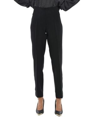 P.A.R.O.S.H. Straight Flat Front Pants - Black