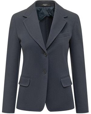 Weekend by Maxmara Solid Notched Lapel Blazer - Blue