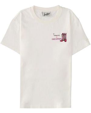 MC2 Saint Barth Graphic Crew Neck T-Shirt - White