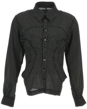Junya Watanabe Slim Polka Dot Shirt - Black