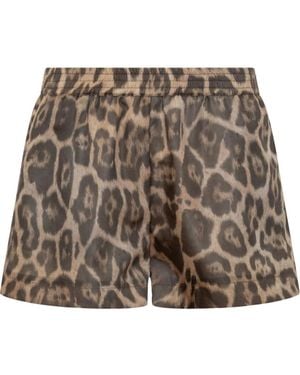 Stella McCartney Leopard Print Shorts - Brown
