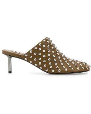 Jil Sander Leather Mule Pumps - Metallic