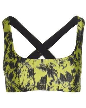 Philosophy Printed Cropped Top - Green