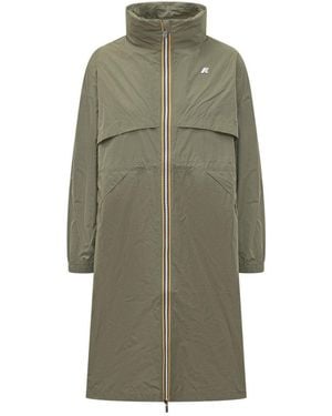 K-Way Logo Mock Collar Jacket - Green