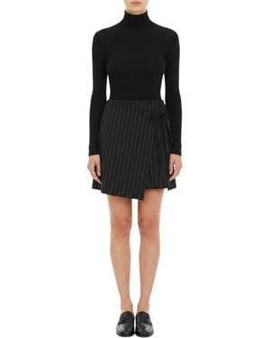 Sportmax Stripes Above Knee Skirt - Black