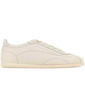 Brunello Cucinelli Ivory Leather Trainers - White