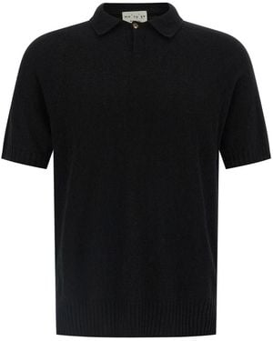 Ma'ry'ya Spongy Effect Polo Shirt - Black
