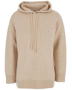 Max Mara Solid Hood Sweatshirt - Natural
