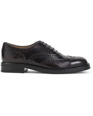 Church's Burgundy Leather Lace-Up Shoes - Black