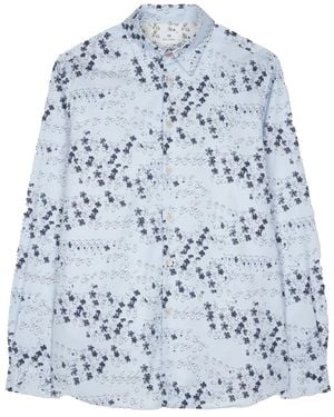Paul Smith Flower Regular Fit Shirt - Blue