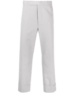 Thom Browne Stripe-Pattern Tailored Pants - Gray