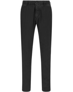Incotex Slim Flat Front Pants - Black