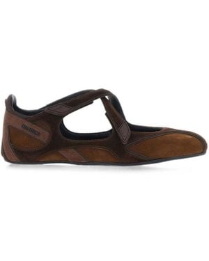 The Attico Logo Ballet Flats - Brown