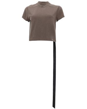 Rick Owens Solid Mock Collar T-Shirt - Grey