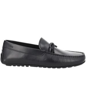 BOSS Leather Loafers - Gray