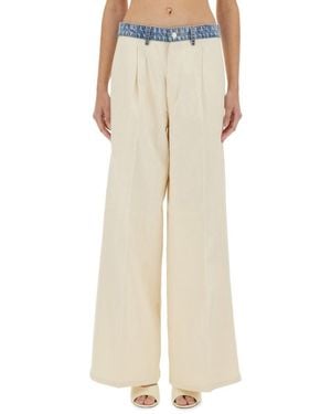 Moschino Loose Flat Front Pant - Natural