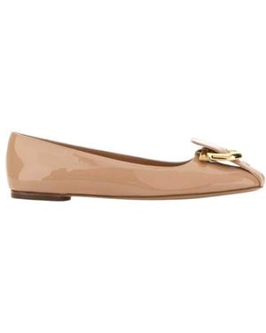 Ferragamo Oxide Ballet Flats - Brown