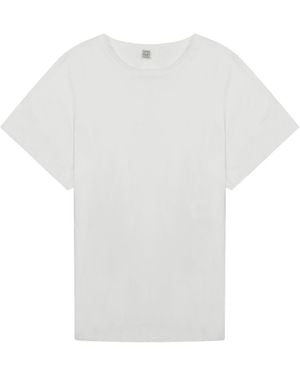 TOTEME Solid Round Neck T-Shirt - White