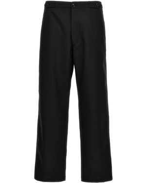Cellar Door Straight Flat Front Trousers - Black