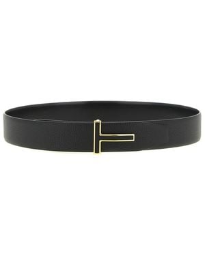Tom Ford T Buckle Reversible Belt - Black