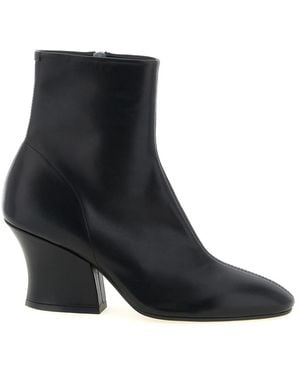Jil Sander Solid Almond Toe Boots - Black