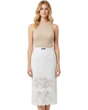 Pinko Lace Midi Skirt - White