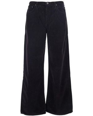 Agolde Corduroy Wide Leg Trousers With Belt Loops - Blue