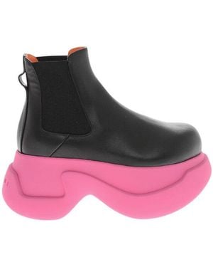 Marni Leather Chelsea Boots - Pink