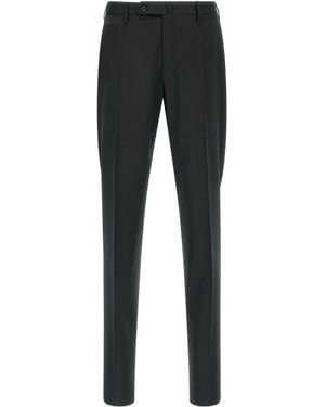 Incotex Slim Flat Front Pants - Black