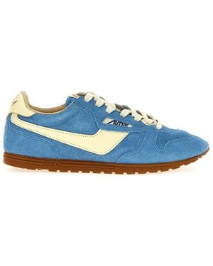 Autry Windspin Low Leather Trainers - Blue