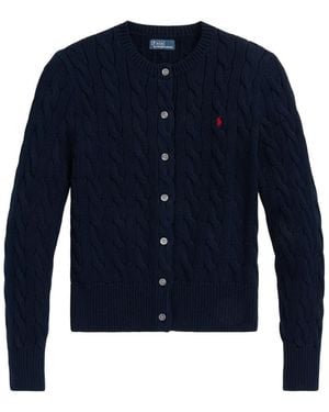 Ralph Lauren Crewneck Logo Cardigan - Blue