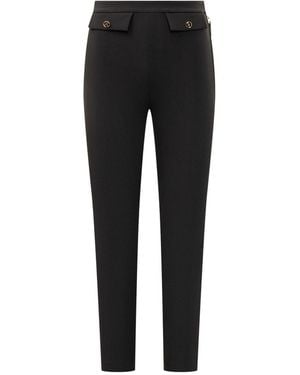 Elisabetta Franchi Skinny Flat Front Pants - Black