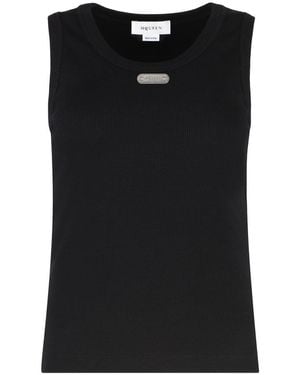 McQueen Textured Round Neck Top - Black