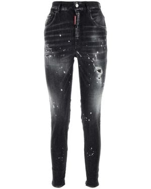 DSquared² Stretch Denim Twiggy Jeans - Black
