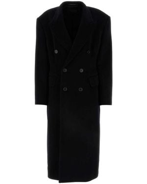 Balenciaga Double Breasted Cinched Coat - Black