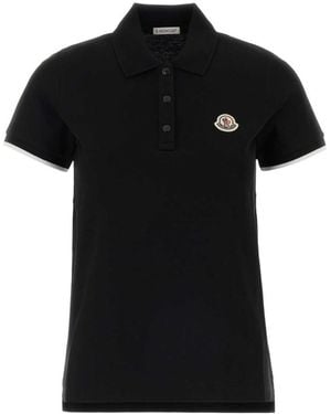 Moncler Logo Shirt Collar Polo - Black