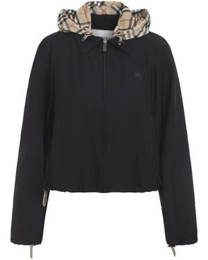 Burberry Solid Hood Jacket - Black