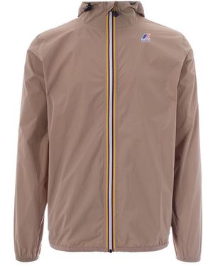 K-Way Logo Hood Jacket - Brown