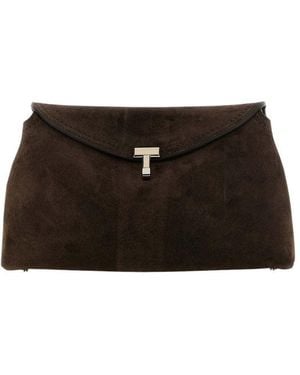 TOTEME T-Lock Clutch - Black