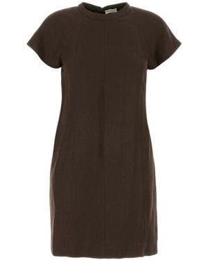 Brunello Cucinelli Round Neck Mini Dress - Brown