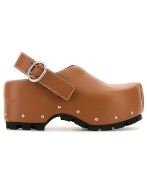 Jil Sander Leather Mules - Brown
