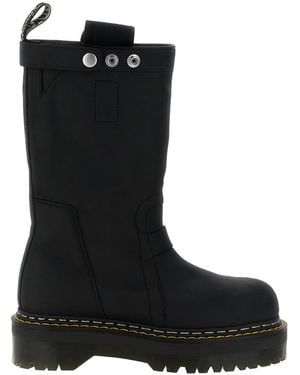Rick Owens Leather Quad Boots - Black