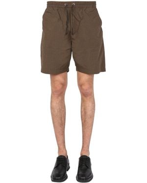 Universal Works Checks Shorts - Gray