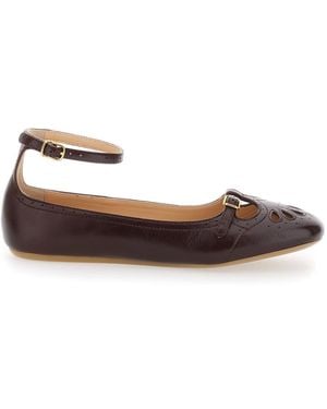 Chloé Leather Ballet Flats - Brown