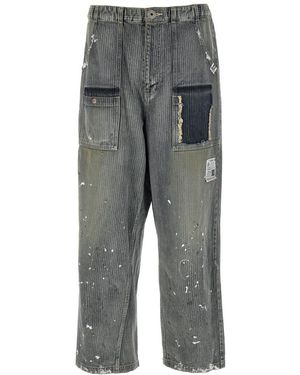 Maison Yasuhiro Relaxed Low Rise Jeans - Gray