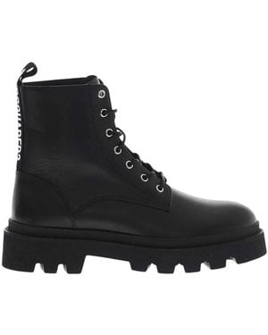DSquared² Leather Combat Boots - Black